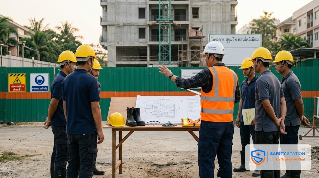 Safety Induction คนงานก่อสร้างใหม่ — Agenda 60 นาที + Sign-off