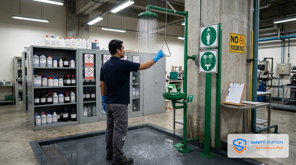 Eyewash & Emergency Shower — กฎไทย vs ANSI Z358.1