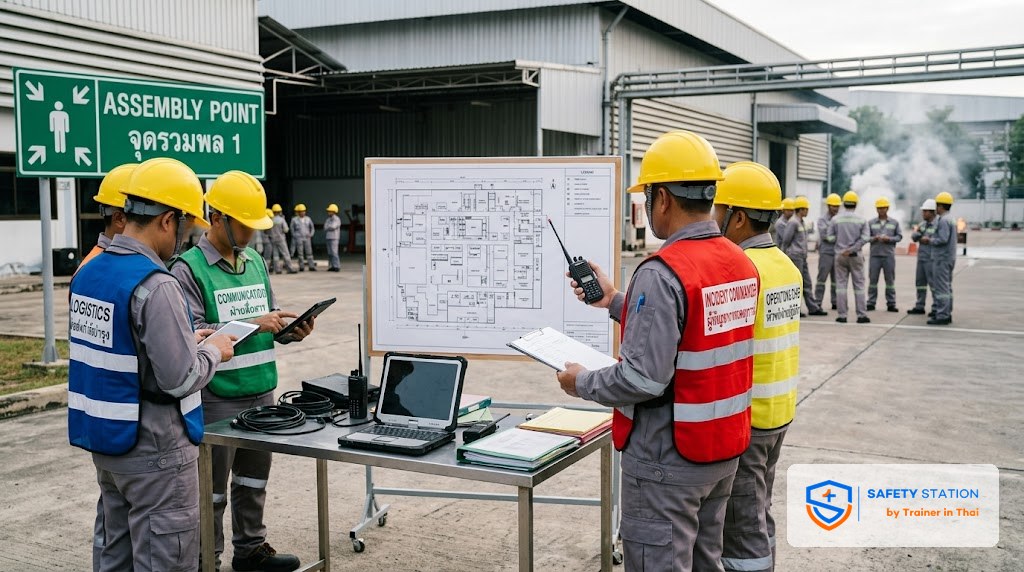 Emergency Response Plan — 5 เฟส 4 บทบาท + กฎหมายไทยที่บังคับ