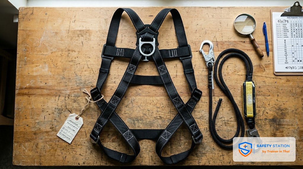 Harness Lanyard ตรวจก่อนใช้ 10 จุด — Daily Inspection