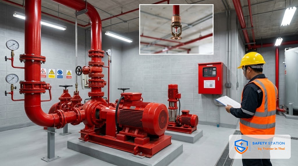 ออกแบบระบบ Sprinkler และ Fire Pump ตาม NFPA 13/20 เทียบข้อกำหนดอัคคีภัยของไทย