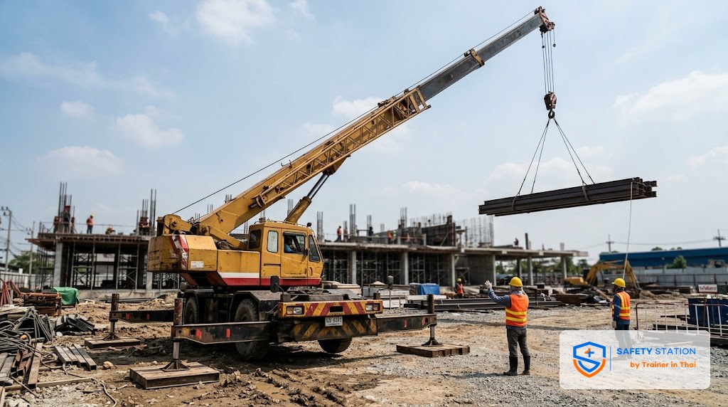 คำนวณ Load Radius และเสถียรภาพปั้นจั่นเคลื่อนที่ — Tipping, Outrigger และ Load Moment ตาม ASME B30.5 เทียบแผนการยกกฎไทย 2564