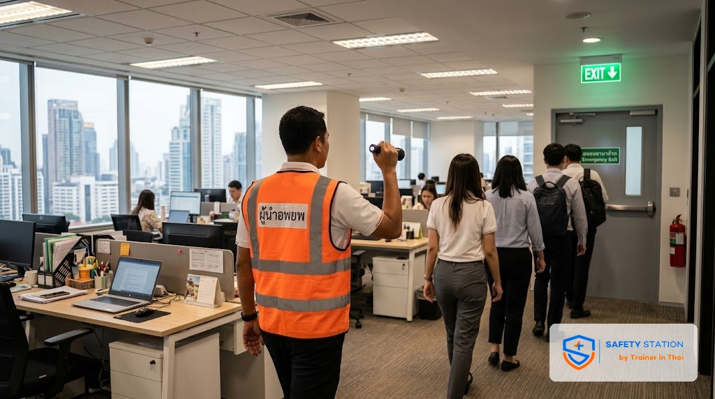 แผนหนีไฟสำนักงานในอาคารสูง — 2 ทาง อพยพใน 5 นาที