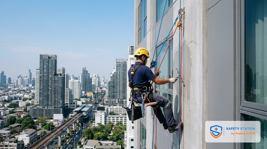 Rope Access (IRATA) เทียบนั่งร้านและกระเช้า — งานแบบไหนเลือกตัวไหน