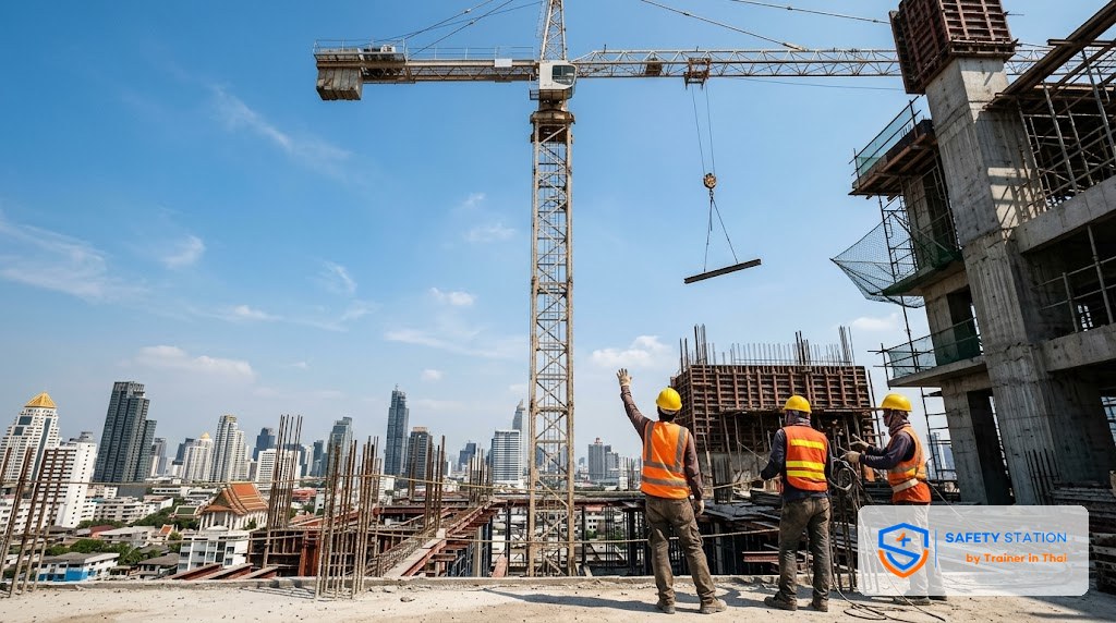 ความปลอดภัยปั้นจั่นหอสูง (Tower Crane) — ติดตั้ง รื้อถอน ทีมงาน สัญญาณ และลมแรง